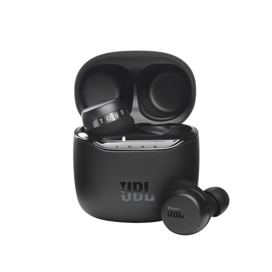 JBL Tour Pro+ TWS - Black - True wireless noise-cancelling earbuds - Hero